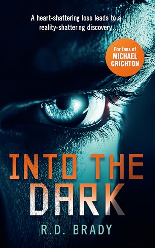 Book cover: close-up of an eye, dark background, bold title "Into the Dark".