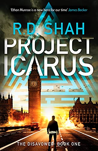 Book cover featuring a silhouette walking toward Big Ben with a glowing blue triangle.