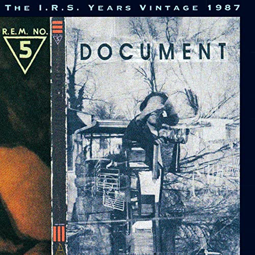 R.E.M.'s "Document" CD cover: a person photographed through a bus window.