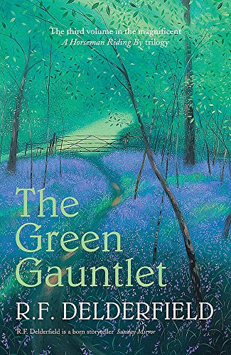 Book cover showing a path through a bluebell forest toward a distant wooden gate.