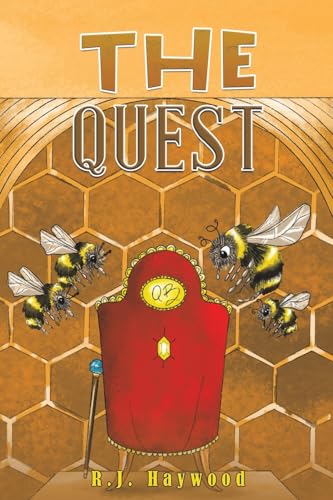 Book cover: "The Quest" featuring bees around a red throne.
