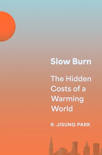 Book cover: orange gradient, white text, city skyline silhouette.