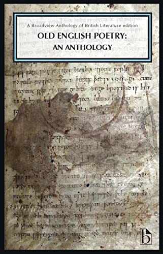 Book cover titled Old English Poetry: An Anthology featuring an image of ancient manuscript text.