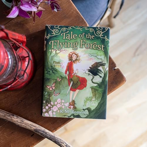 Book cover depicting a girl with a sword in a green forest.