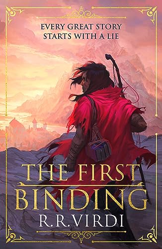 Book cover depicting a person in red with a mountainous landscape.