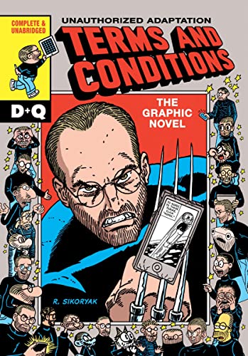 Graphic novel cover featuring a portrait of Steve Jobs surrounded by figures.