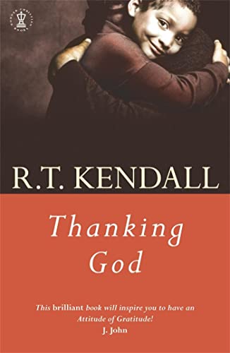 Book cover: "Thanking God" by R.T. Kendall, featuring an embracing pair.