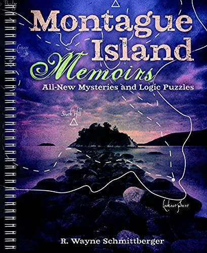 Spiral-bound puzzle book cover with island scene and title "Montague Island Memoirs".