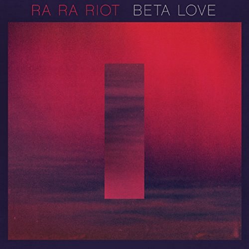 Red-toned vinyl album cover with a dark blue border and abstract central design.