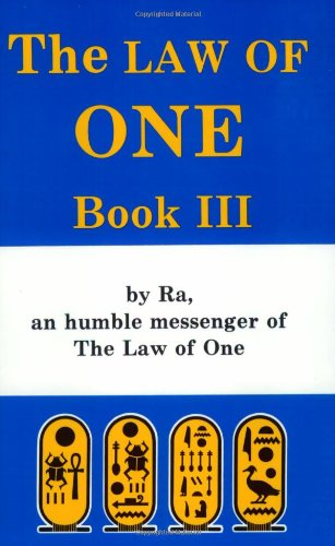 Book cover: "The Law of One, Book III" with Egyptian symbols.