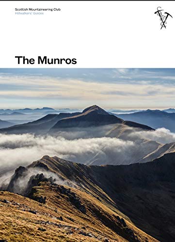 Book cover titled The Munros showing a mountain landscape with clouds and rocky ridges.