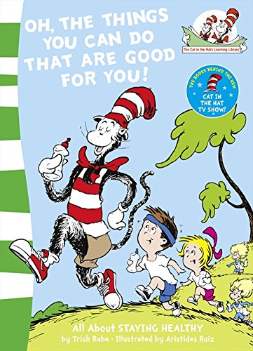 Cat in the Hat book cover featuring characters exercising outdoors.