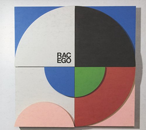 "Album cover with multicolored pie chart design and 'RAC EGO' text on a white background."