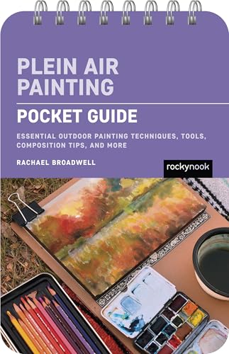 Spiral-bound “Plein Air Painting: Pocket Guide” with painting supplies.