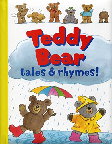 Book cover with teddy bears, a rainbow umbrella, and rain, titled Teddy Bear Tales.