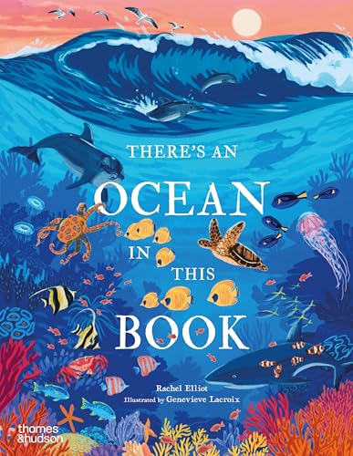 Book cover illustration showing a vibrant coral reef with dolphins, sea turtles, and fish.