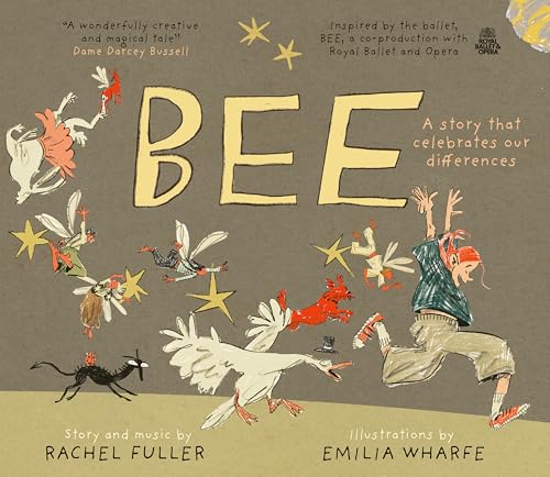 Book cover with illustrated figures dancing and the title "BEE.