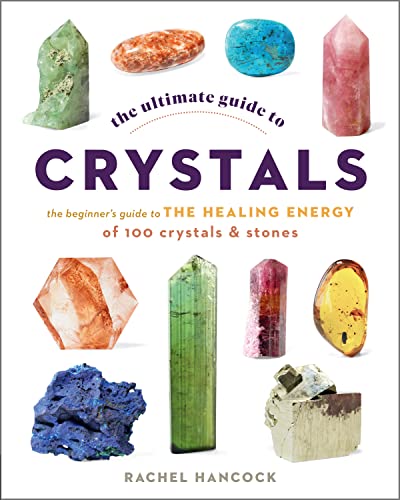 Book cover featuring colorful crystals and the title "The Ultimate Guide to Crystals".