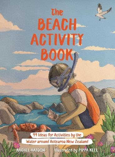 Book cover with illustrated child snorkeling, crabs, and beach scene.
