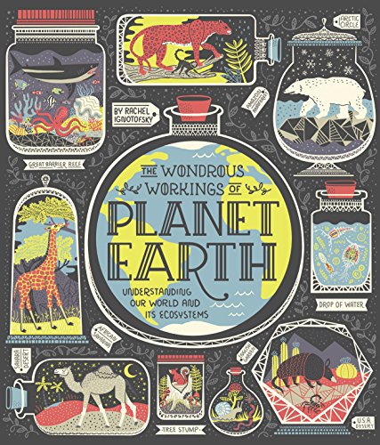 Book cover illustrating diverse Earth ecosystems within glass jars.