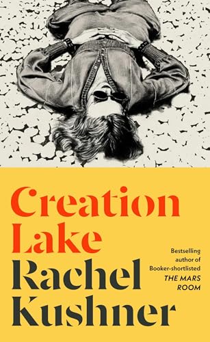 Book cover: woman lying on cracked ground, bold orange and black text.