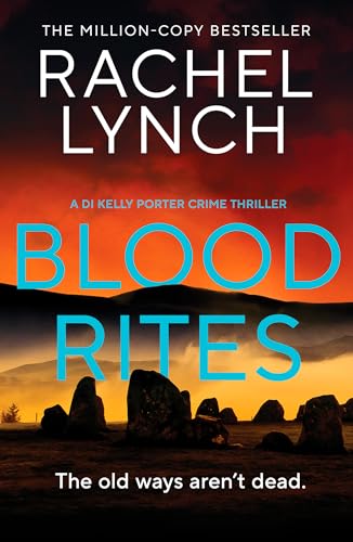 Book cover: "Blood Rites" with standing stones against a fiery sky.
