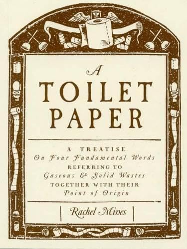 Vintage-style book cover for “A Toilet Paper” with toilet imagery.