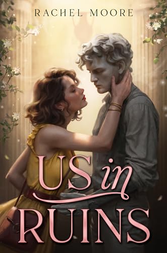 Book cover: couple embracing near a classical stone sculpture.