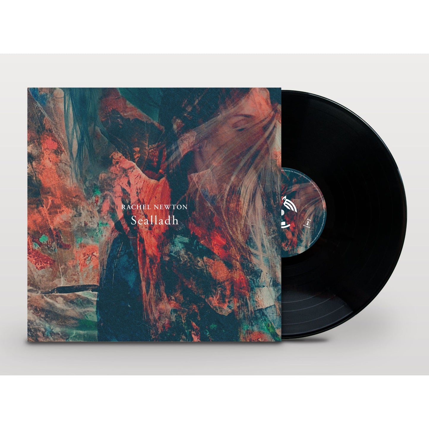 Vinyl record of Rachel Newton’s “Sealladh” with abstract, colorful cover art.