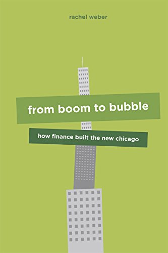 Book cover with green background, stylized skyscrapers, and white text.