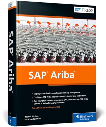 Book cover for "SAP Ariba" with image of shopping carts.