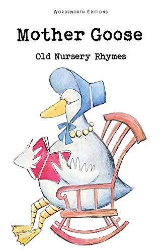 Book cover: Mother Goose with a reading goose in a rocking chair.
