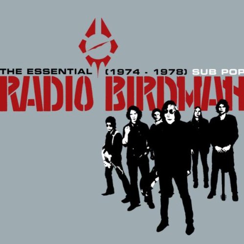 Radio Birdman album cover: band photo in silhouette with red text.