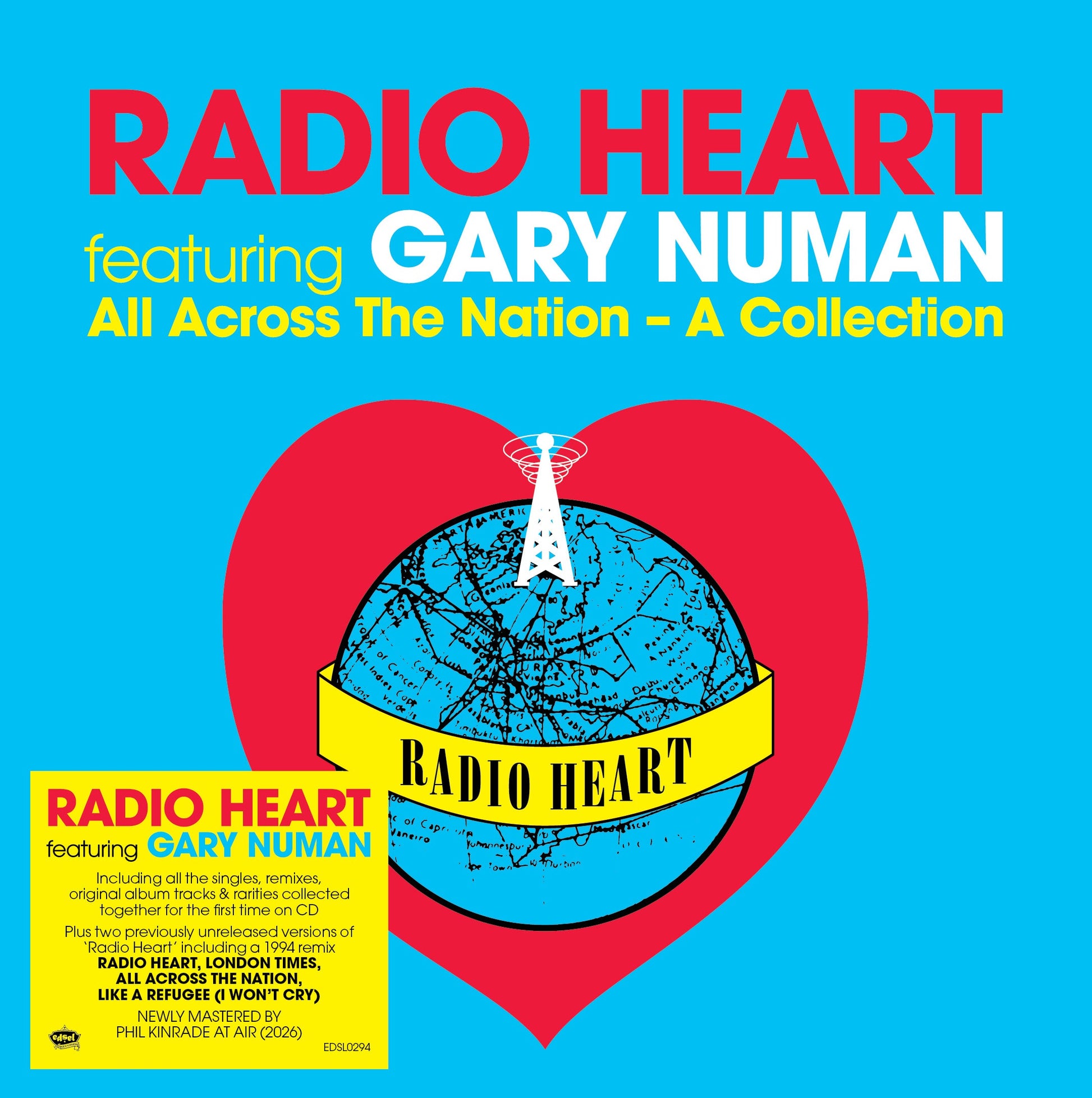 CD cover: red heart with a map and text “Radio Heart featuring Gary Numan”.