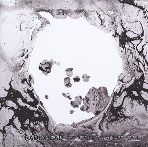 Abstract marbled design with “Radiohead - A Moon Shaped Pool” text.