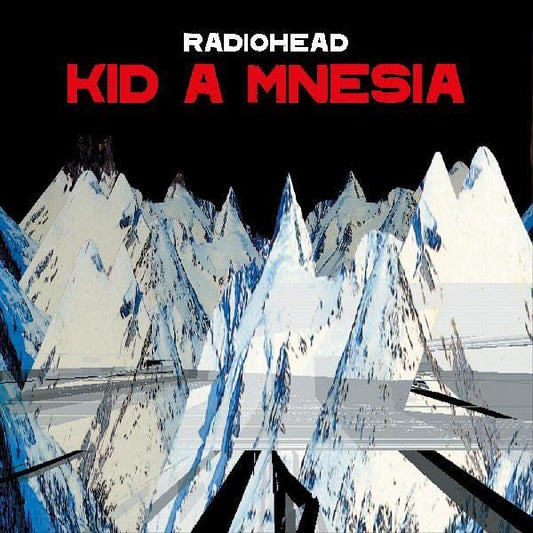 Radiohead’s “Kid A Mnesia” album cover: snowy mountains and a distorted road.