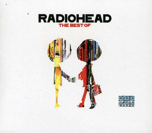 Album cover for Radiohead: The Best Of featuring two abstract, colorful human figures.