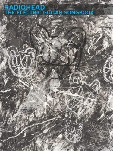 Radiohead guitar songbook cover with abstract, textured grayscale artwork.