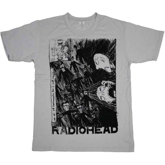Black t-shirt with white “Radiohead” scribble-style band logo, size XX-Large.
