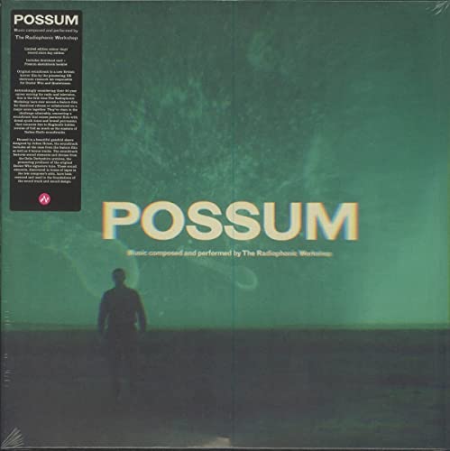 Vinyl LP of "Possum" soundtrack by The Radiophonic Workshop, with a figure.