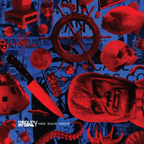 Radkey album cover: collage of red objects on a blue background.