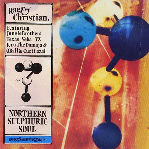 CD cover for Rae & Christian’s “Northern Sulphuric Soul” with molecule imagery.