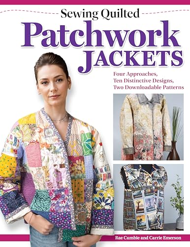 Book cover featuring a woman modeling a colorful quilted patchwork jacket.