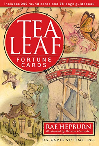 Box cover for "Tea Leaf Fortune Cards" with illustrations of nature.