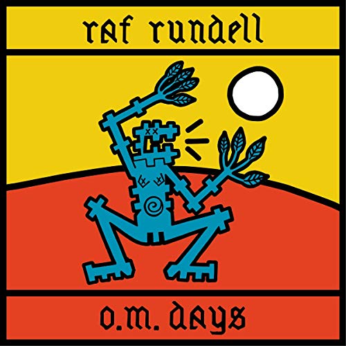 CD cover for Raf Rundell’s “O.M. Days” with abstract blue figure.