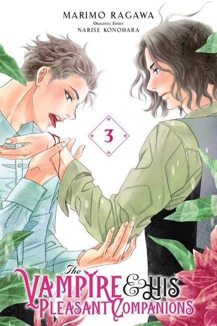 Manga cover: two men, one biting the other’s hand, volume 3.