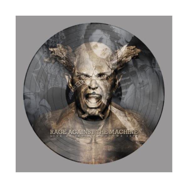 Rage Against The Machine picture disc vinyl record with a screaming face.