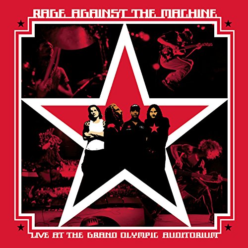 Rage Against The Machine album cover with a red star and band members.