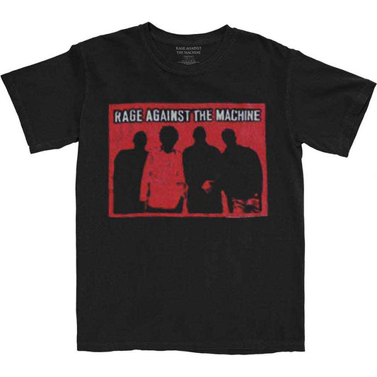 Black unisex t-shirt featuring the Rage Against The Machine debut album cover art.