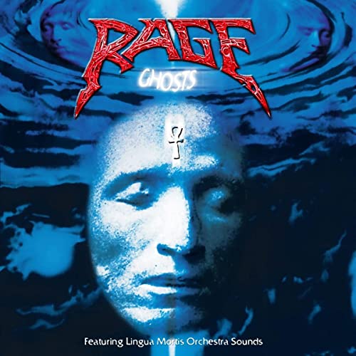 Rage - Ghosts" vinyl album cover with a ghostly face and blue swirls.